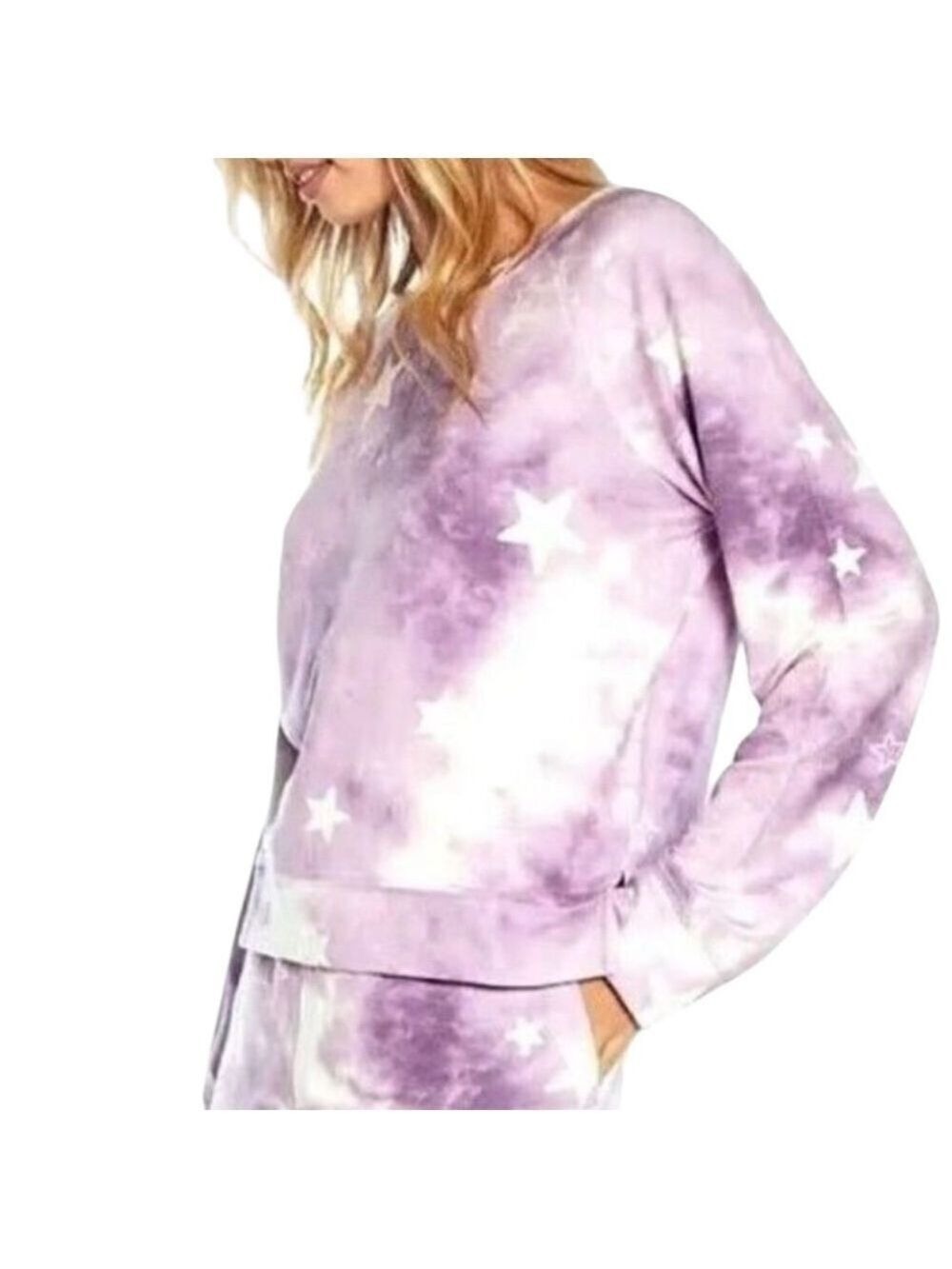 Wildfox Seeing Stars Tie Dye Star Lounge Sweatshirt Size M